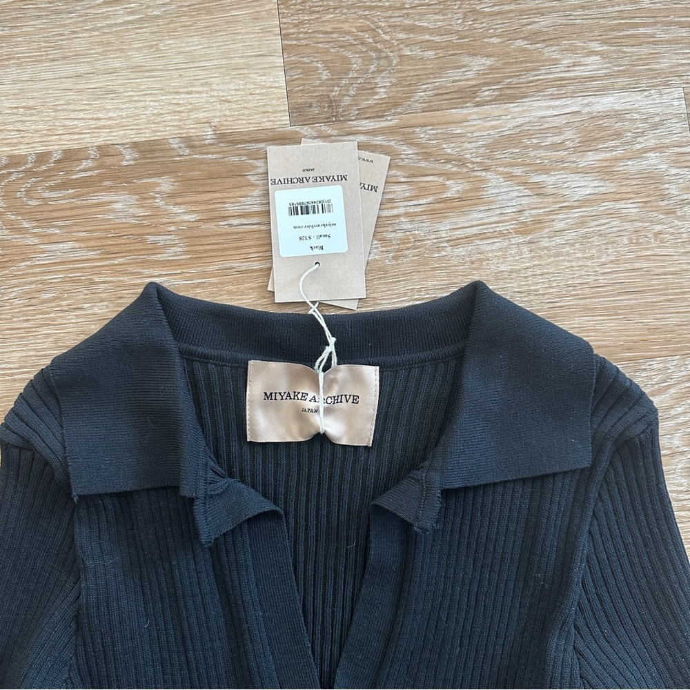 NWT Issey Miyake Archive Black Long Sleeve Rib Dress - Picture 7 of 8